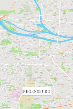 Mapa Regensburg color