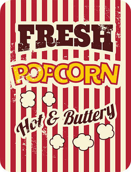 Umelecká tlač Retro Popcorn Poster