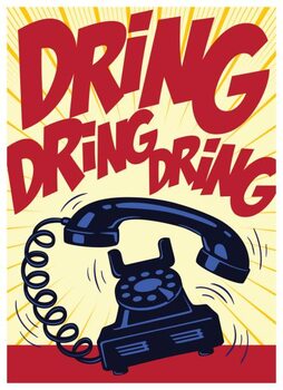 Lámina Retro telephone ringing vintage pop art