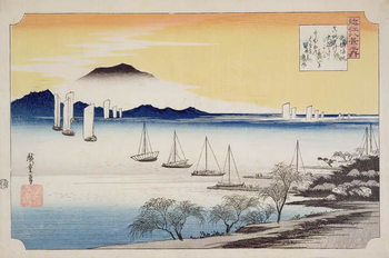 Reproducción de arte Returning Sails at Yabase, from the series, '8 views of Omi', c.1834