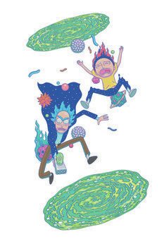 Művészi plakát Rick & Morty - Nagy esik