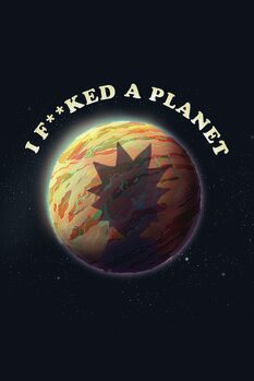 Konsttryck Rick & Morty - Planet