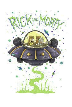 Kunstafdruk Rick & Morty - Ruimteschip