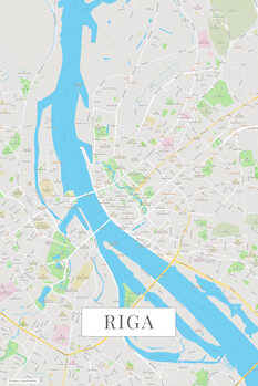 Mapa Riga color