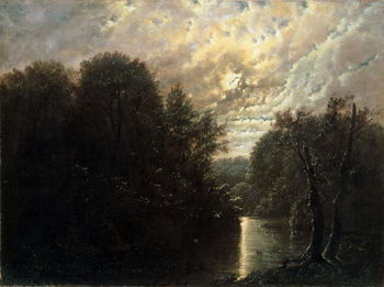 Festmény reprodukció River Landscape in the Rosental near Leipzig