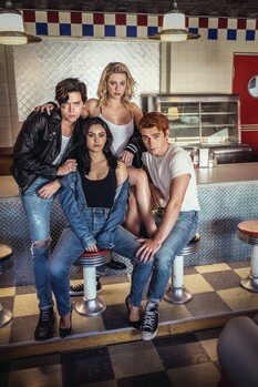 Kunstafdruk Riverdale - Archie, Veronica, Jughead and Betty