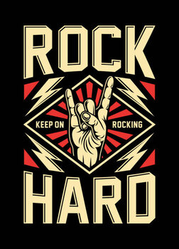 Umelecká tlač Rock On Hand Sign Vector Illustration