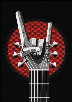 Umelecká tlač Rock poster with a metal hand