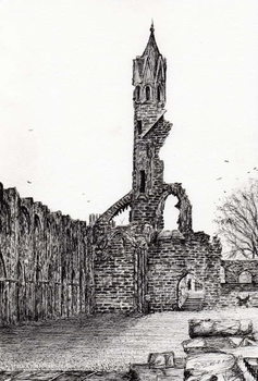 Konsttryck Ruin at St.Andrews, 2006,