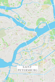 Carte Saint Petersburg color