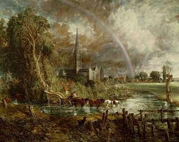 Kunstdruk Salisbury Cathedral From the Meadows, 1831