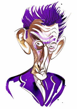 Konsttryck Samuel Beckett  colour caricature