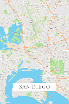 Zemljevid San Diego color