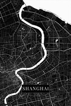 Mapa Šanghaj black