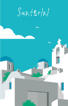 Illustrazione Santorini Greece