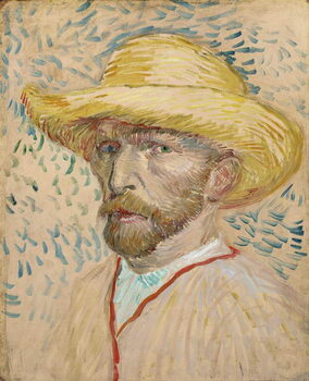 Художествено Изкуство Self Portrait with Straw Hat, 1887