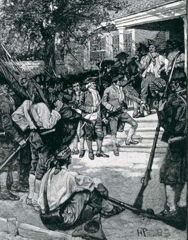 Reproducción de arte Shays's Mob in Possession of a Courthouse, illustration from 'The Birth of a Nation' by Thomas Wentworth Higginson, pub. in Harper's Magazine, January 1884