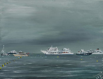 Reprodukcija umjetnosti Ships and boats at Cannes, 2014,