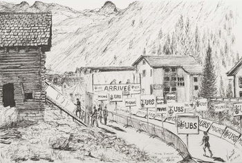 Kunstdruck Sierre to Zinal Mountain Race, The Finish, 2009,