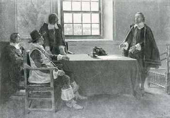 Reproducción de arte Sir William Berkeley Surrendering to the Commissioners of the Commonwealth, illustration from 'In Washington's Day' by Woodrow Wilson, pub. in Harper's Magazine, 1896