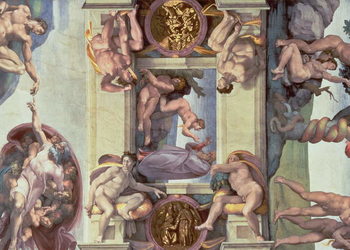 Reproducción de arte Sistine Chapel Ceiling (1508-12): The Creation of Eve, 1510 (fresco)