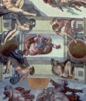 Reproducción de arte Sistine Chapel Ceiling (1508-12): The Separation of the Waters from the Earth, 1511-12 (fresco)