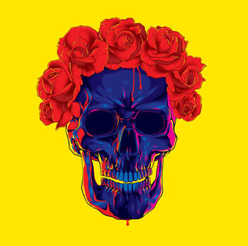 Kunstdrucke Skull in roses