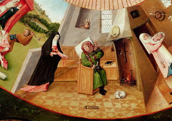 Reproducción de arte Sloth, detail from the Table of the Seven Deadly Sins and the Four Last Things, c.1480