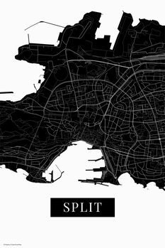 Zemljevid Split black