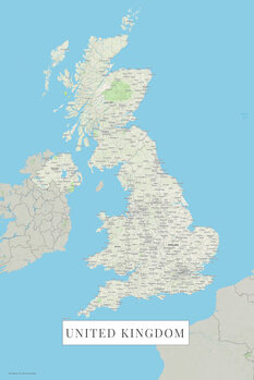 Mapa Spojené království color