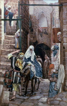 Reproducción de arte St. Joseph Seeks Lodging in Bethlehem, illustration for 'The Life of Christ', c.1886-94
