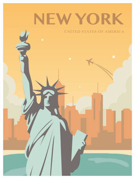 Ilustracija Statue of Liberty. World landmark. American