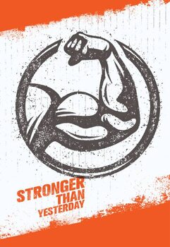 Ilustratie Stronger Than Yesterday Biceps Arm. Workout