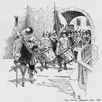 Reproducción de arte Stuyvesant Surrendering Fort Amsterdam to the English, from Harper's Magazine, 1893