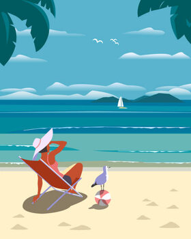 Ilustrace Summer seaside holidays relax