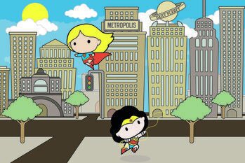 Konsttryck Supergirls - Metropolis