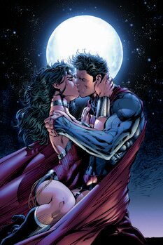 Konsttryck Superman and Wonder Woman - Lovers