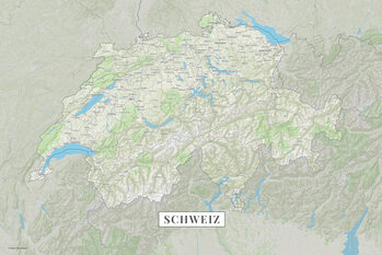 Kaart Switzerland color