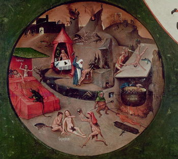 Reproducción de arte Tabletop of the Seven Deadly Sins and the Four Last Things, detail of Hell, c.1480
