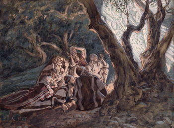 Reproducción de arte The Angels and the Shepherds, illustration for 'The Life of Christ', c.1886-94