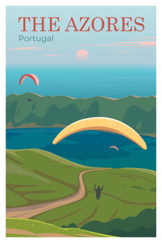 Ilustrace The Azores. Vector travel poster.