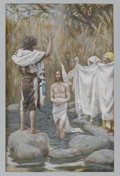 The Baptism of Jesus, illustration from 'The Life of Our Lord Jesus Christ' Reproduction de Tableau