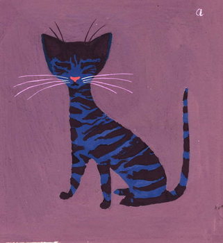 Konsttryck The Blue Cat, 1970s