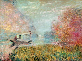 Festmény reprodukció The Boat Studio on the Seine, 1875