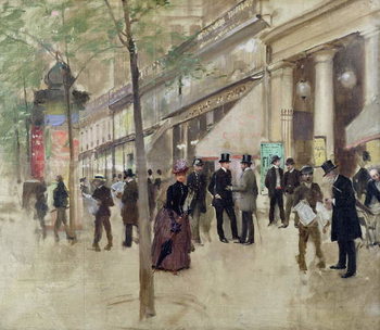 Kunsttryk The Boulevard Montmartre and the Theatre des Varietes