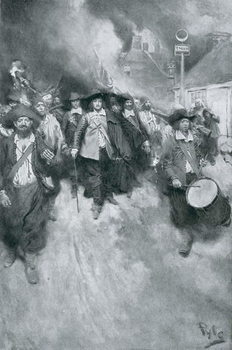 Reproducción de arte The Burning of Jamestown, 1676, illustration from 'Colonies and Nation' by Woodrow Wilson, pub. in Harper's Magazine, 1901