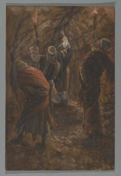 Reproducción de arte The Chasm in the Rock in the Cave Beneath Calvary, illustration from 'The Life of Our Lord Jesus Christ', 1886-94