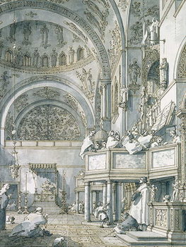 Reproducción de arte The Choir Singing in St. Mark's Basilica, Venice, 1766