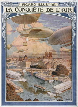 Художествено Изкуство The Conquest of Air, cover illustration for 'Figaro Illustre', February 1909