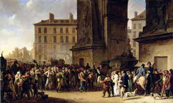 Reproducción de arte The Conscripts of 1807 Marching Past the Gate of Saint-Denis (oil on canvas)